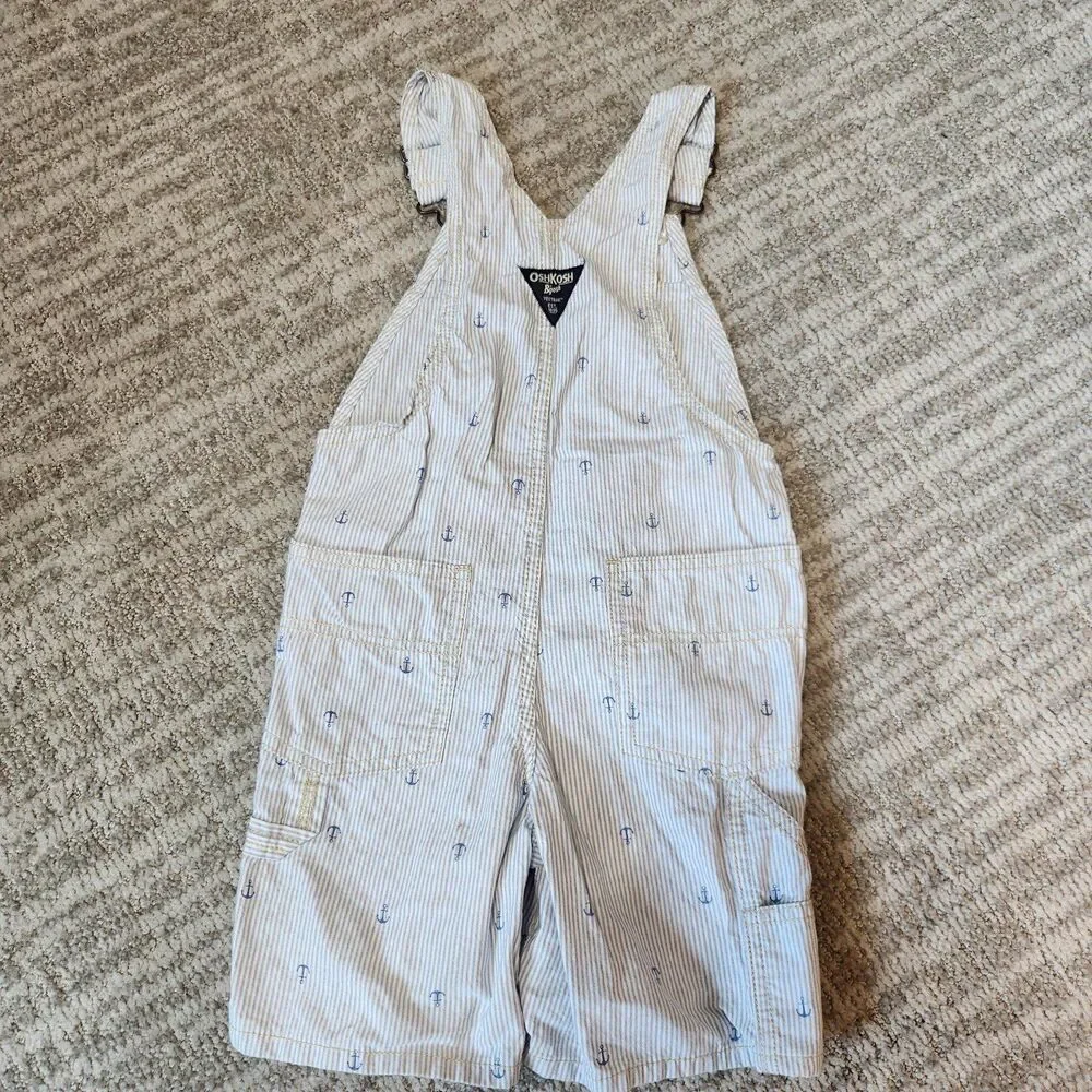 OshKosh B'gosh short anchor overalls blue size 5T